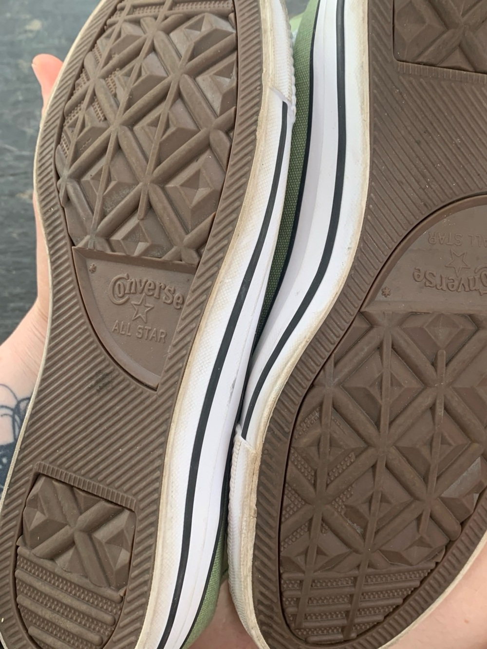 Converse Chuck Taylor All Star High Top Sneakers in Light Green and White - Picture 2 of 2